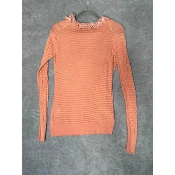 Banana Republic Women's Sweater / Tank Set Medium Ruffle Collar Orange Gray‎ - Picture 7 of 10